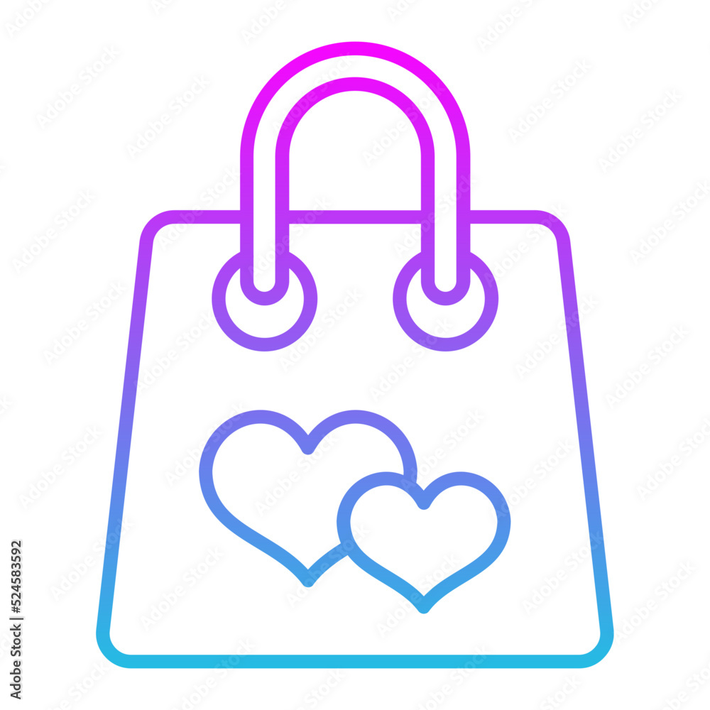 Shopping Bag Line Gradient Icon Shopping Bag Line Gradient Icon