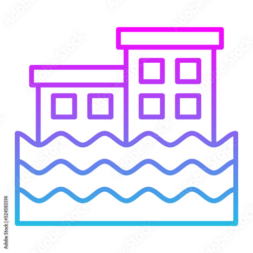Flooding Line Gradient Icon
