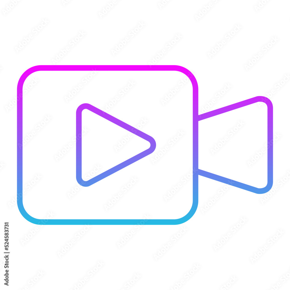 Video Calling App Line Gradient Icon Video Calling App Line Gradient Icon
