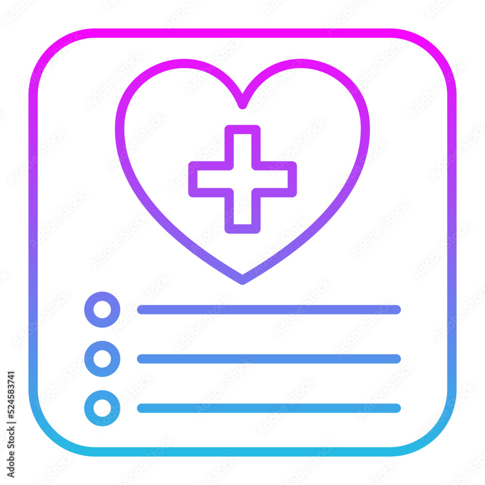 Fototapeta premium Daily Health App Line Gradient Icon