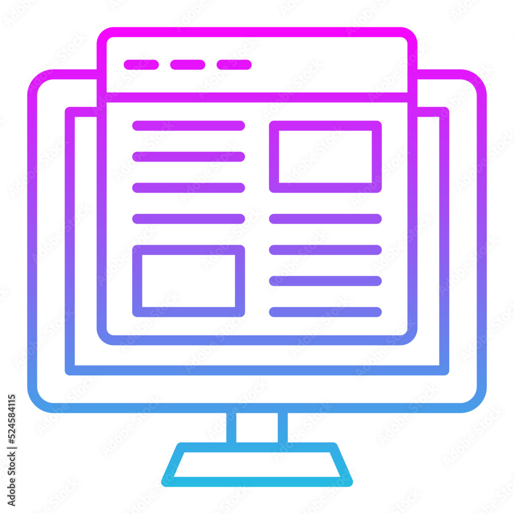 Website Line Gradient Icon