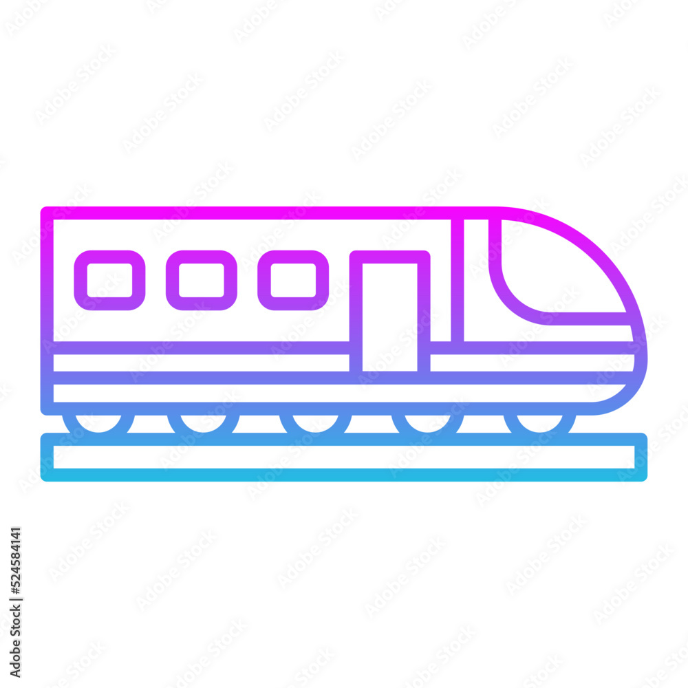 High Speed Train Line Gradient Icon High Speed Train Line Gradient Icon