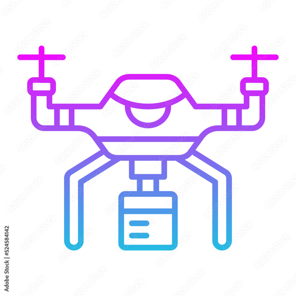 Drone Delivery Line Gradient Icon Drone Delivery Line Gradient Icon