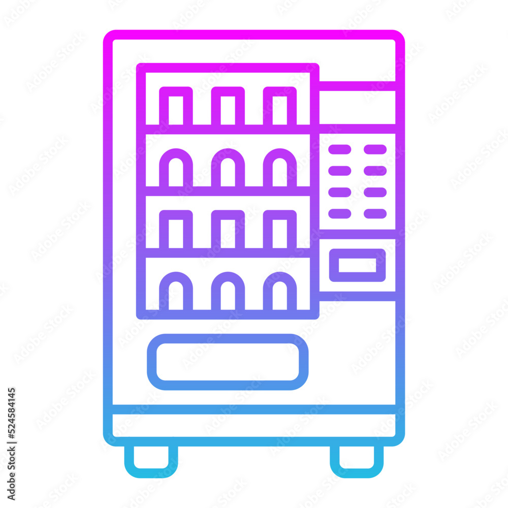 Vending Machine Line Gradient Icon Vending Machine Line Gradient Icon