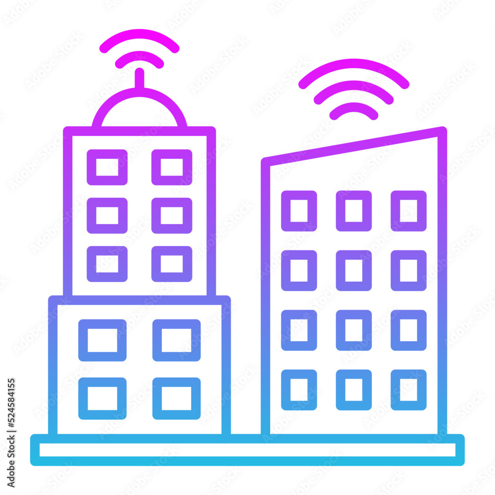 Smart City Line Gradient Icon Smart City Line Gradient Icon
