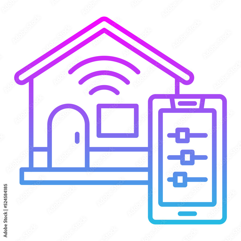 Home Control Line Gradient Icon Home Control Line Gradient Icon