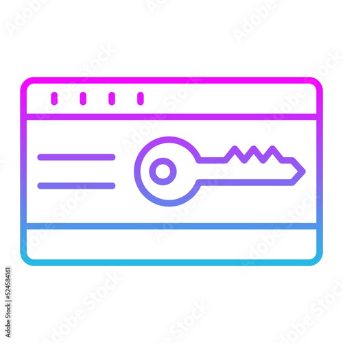 Keycard Line Gradient Icon