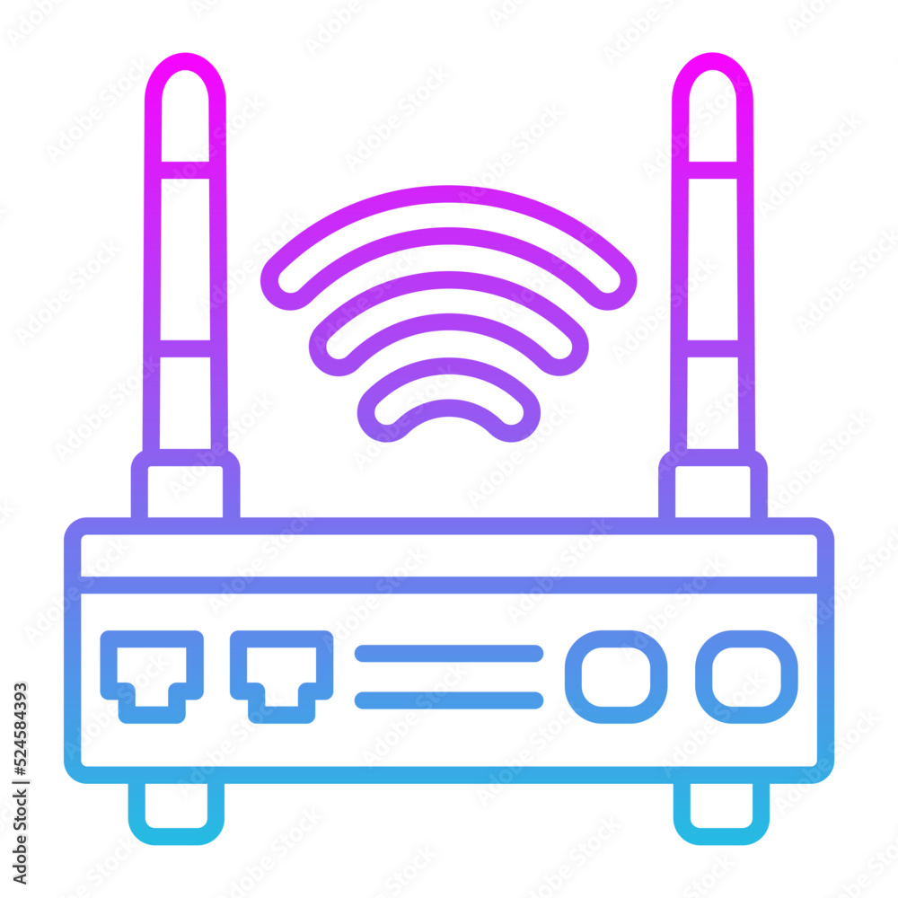 Wifi Router Line Gradient Icon Wifi Router Line Gradient Icon