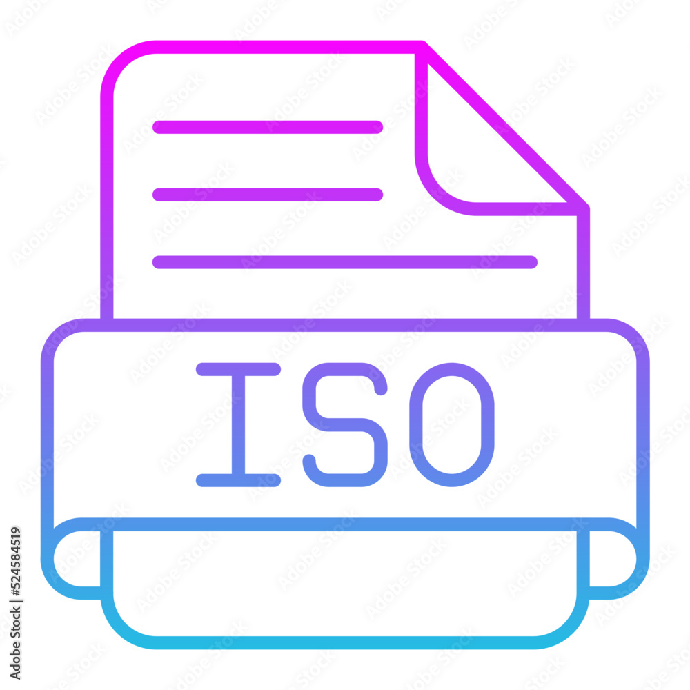 Iso Line Gradient Icon Iso Line Gradient Icon
