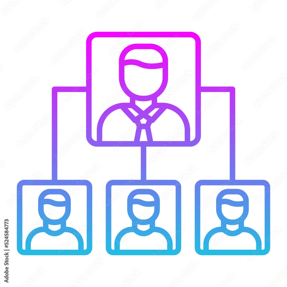 Organization Structure Line Gradient Icon Organization Structure Line Gradient Icon