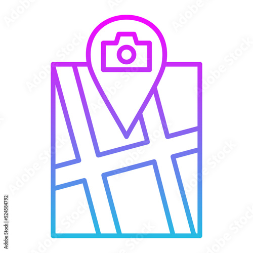 Point of Interest Line Gradient Icon