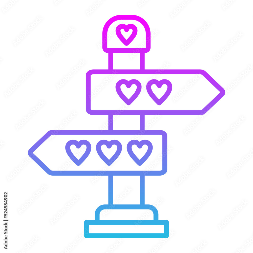 Directions Line Gradient Icon Directions Line Gradient Icon