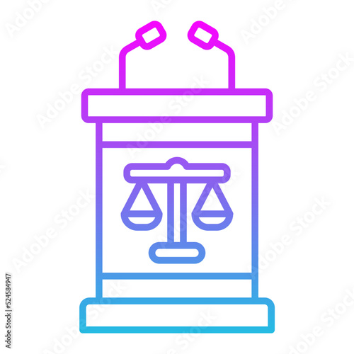 Tribune Line Gradient Icon