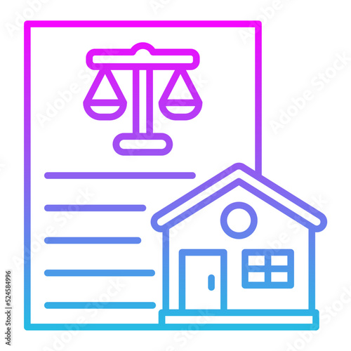 Property Law Line Gradient Icon