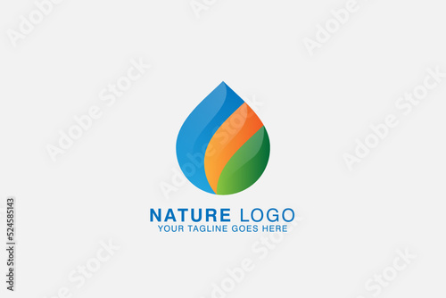 Free Download abstract green leaf and water drop usable for nature logo design vector illustration - GFXLoad