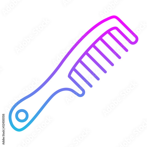 Hair Comb Line Gradient Icon