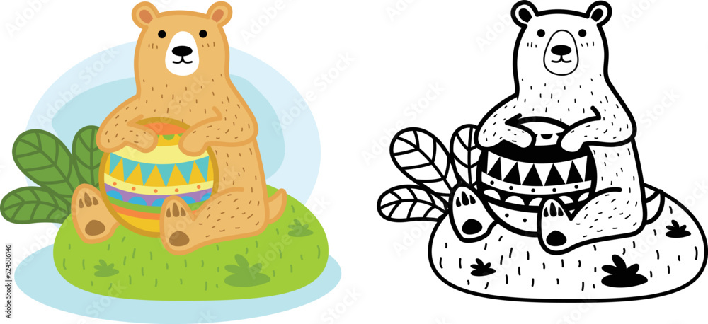 Naklejka premium Illustration of educational coloring book animal bear vector