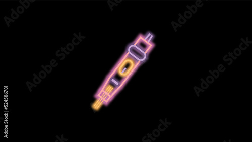 Instagram icons for highlights in neon style for instagram account tattoo machine