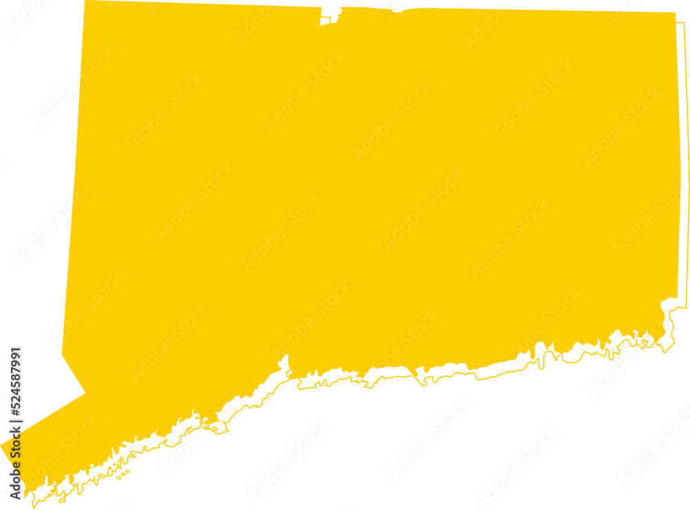 America Connecticut vector map.Hand drawn minimalism style.