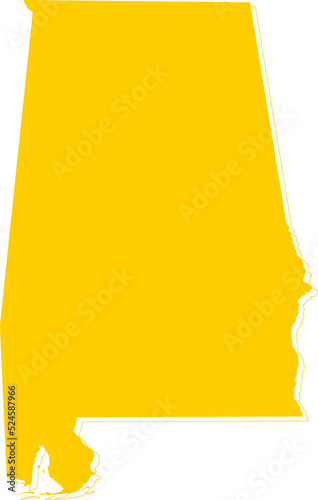 America Alabama vector map.Hand drawn minimalism style.