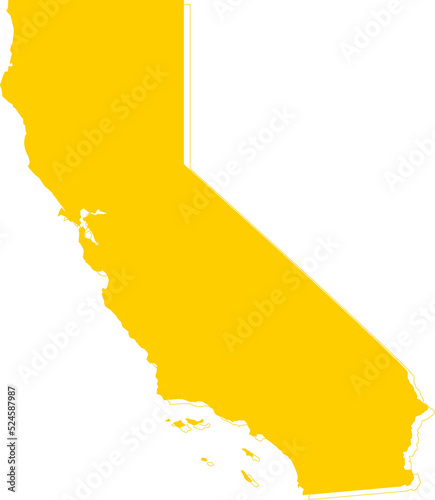 America California vector map.Hand drawn minimalism style.