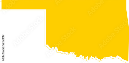 America Oklahoma vector map.Hand drawn minimalism style.