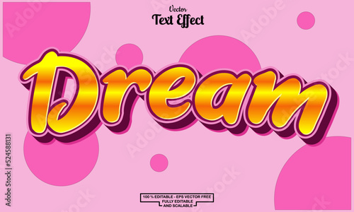 dream text cartoon style Editable Text Effect
