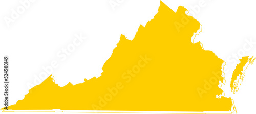 America Virginia vector map.Hand drawn minimalism style.