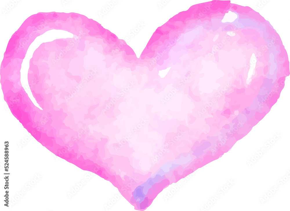 Purple watercolor heart shape
