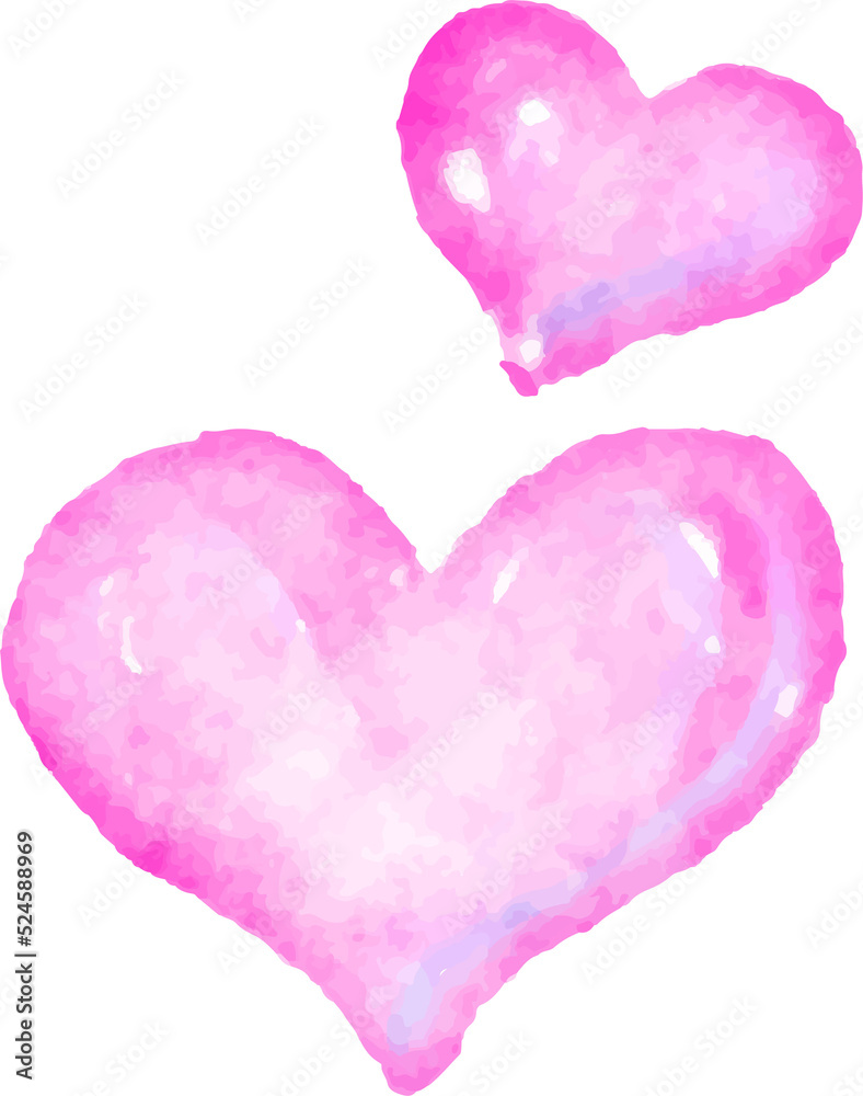 Purple watercolor heart shape