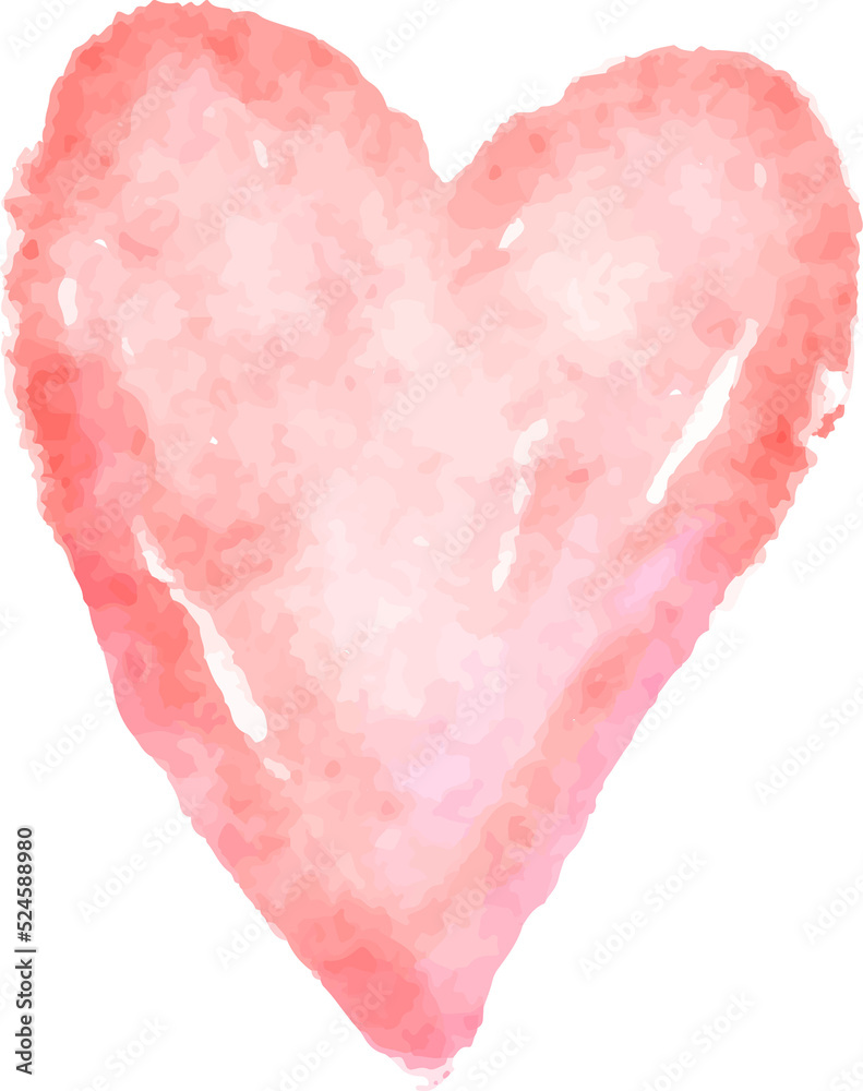 Red watercolor heart shape