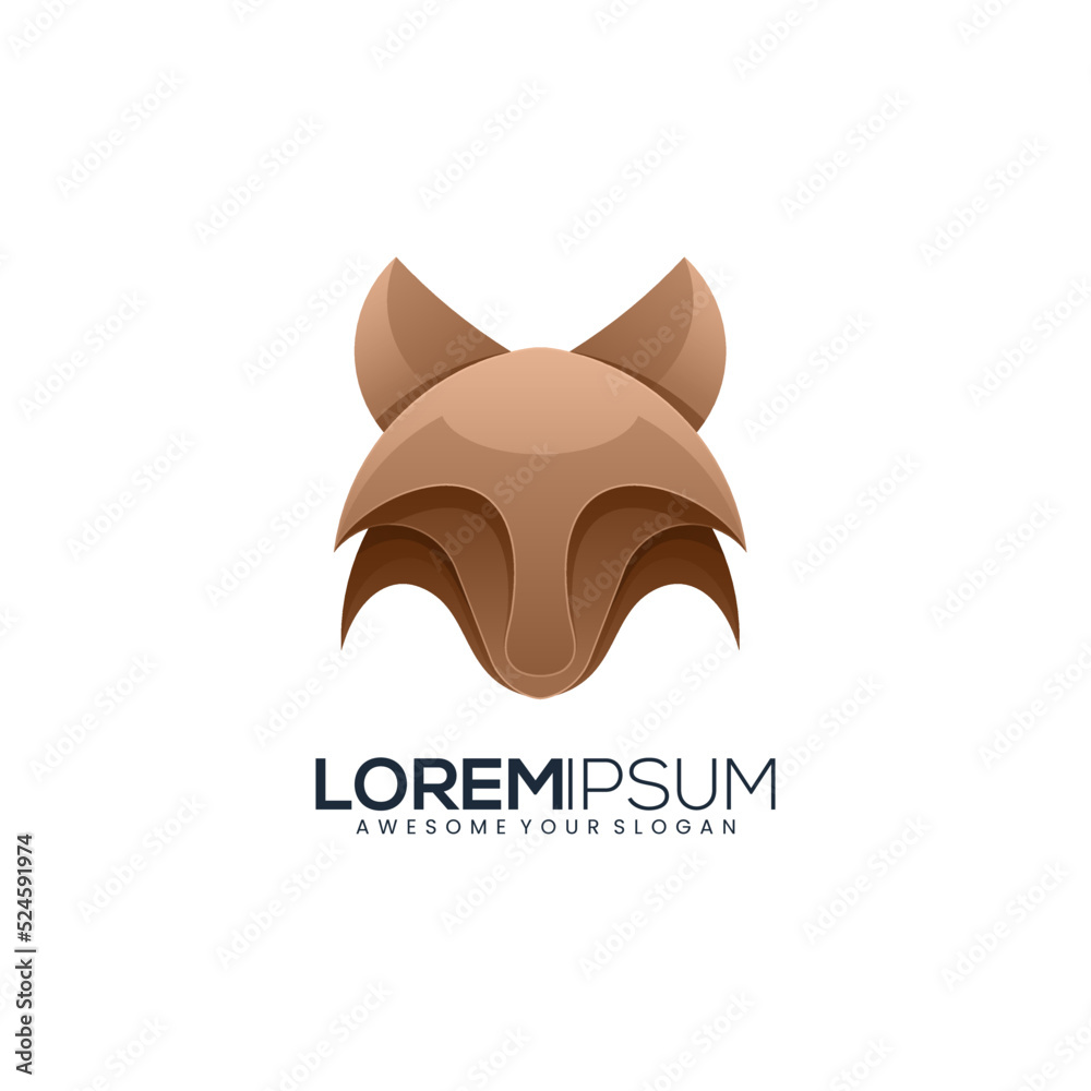 wolf face head modern gradient color logo template wolf face head modern gradient color logo template