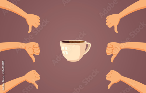 People Disliking Coffee for Bitter Taste Vector Illustration. Customers unhappy with café service and products 
