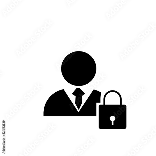 Lock user  icon. Editable symbol illustration.