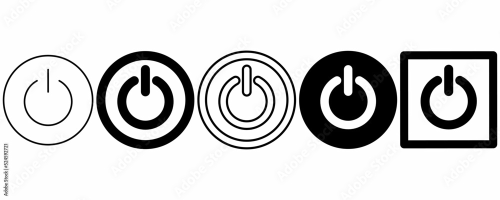 on off icon set isolated on white background on off icon set isolated on white background