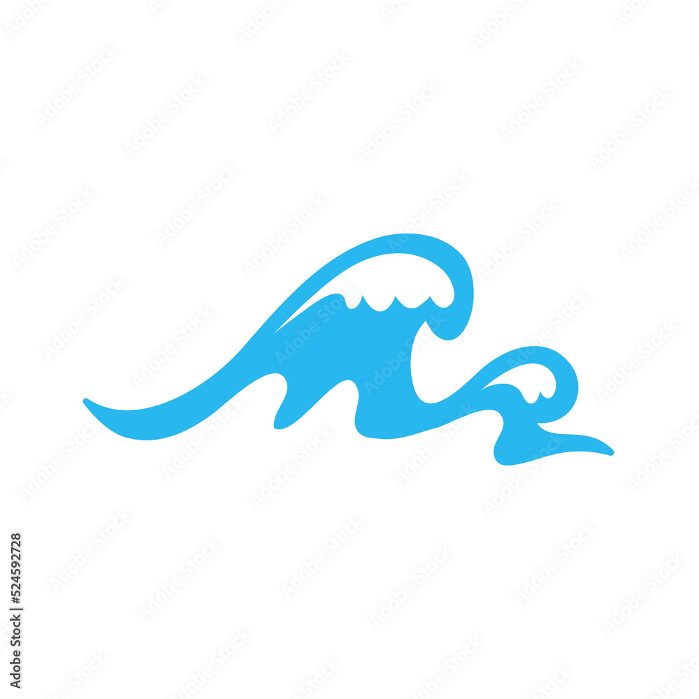 Fototapeta premium blue water wave line icon in the sea