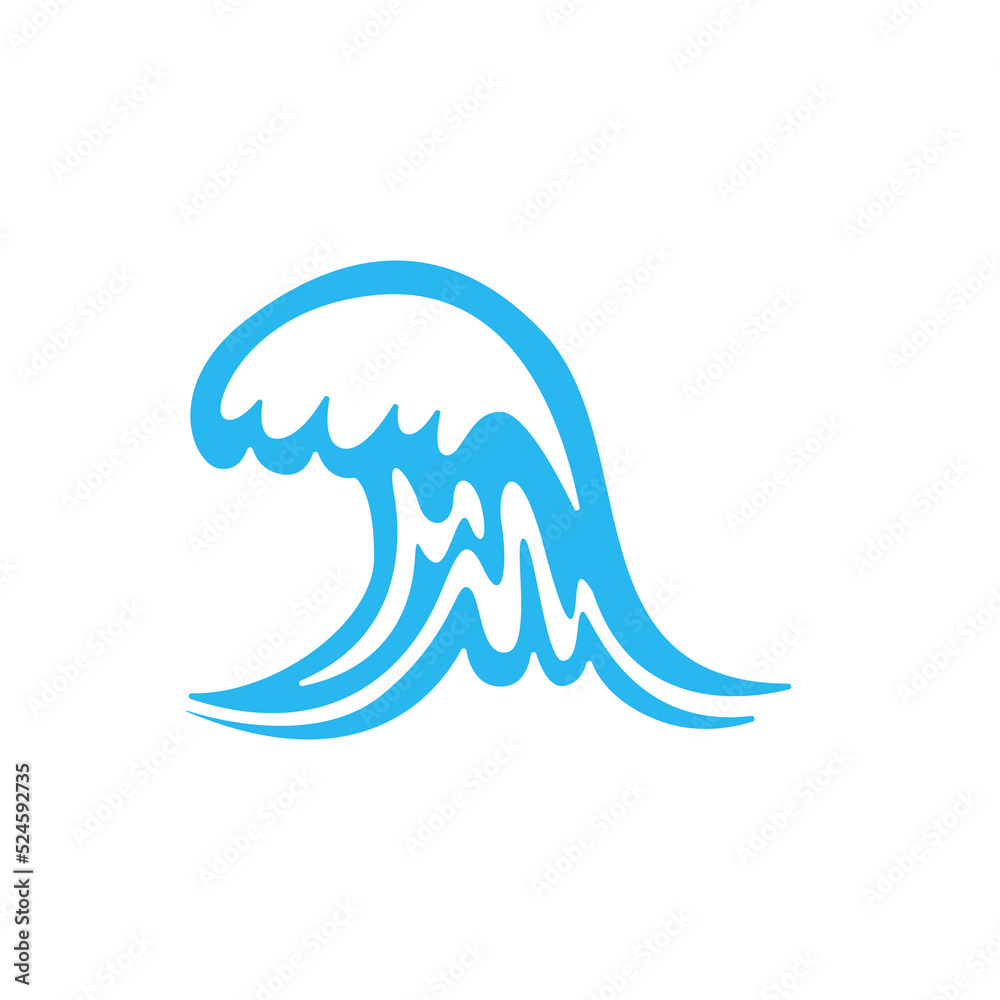 blue water wave line icon in the sea blue water wave line icon in the sea
