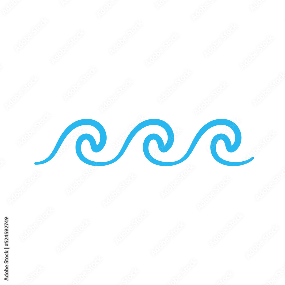 blue water wave line icon in the sea blue water wave line icon in the sea