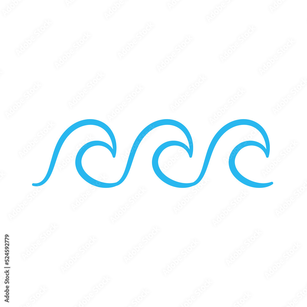 blue water wave line icon in the sea blue water wave line icon in the sea