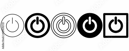 on off icon set isolated on white background