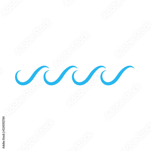 blue water wave line icon in the sea © anuwat