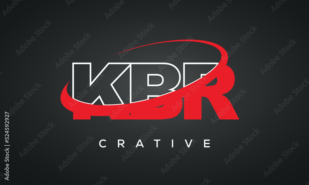 KBR letters typography monogram logo , creative modern logo icon with 360 symbol