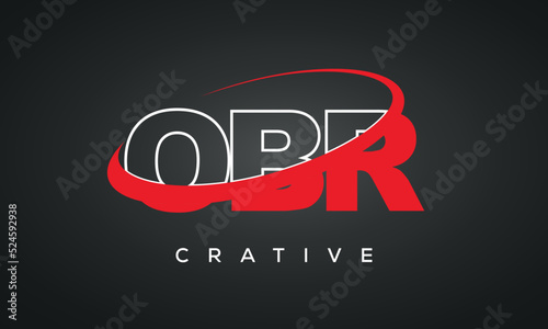 OBR letters typography monogram logo , creative modern logo icon with 360 symbol