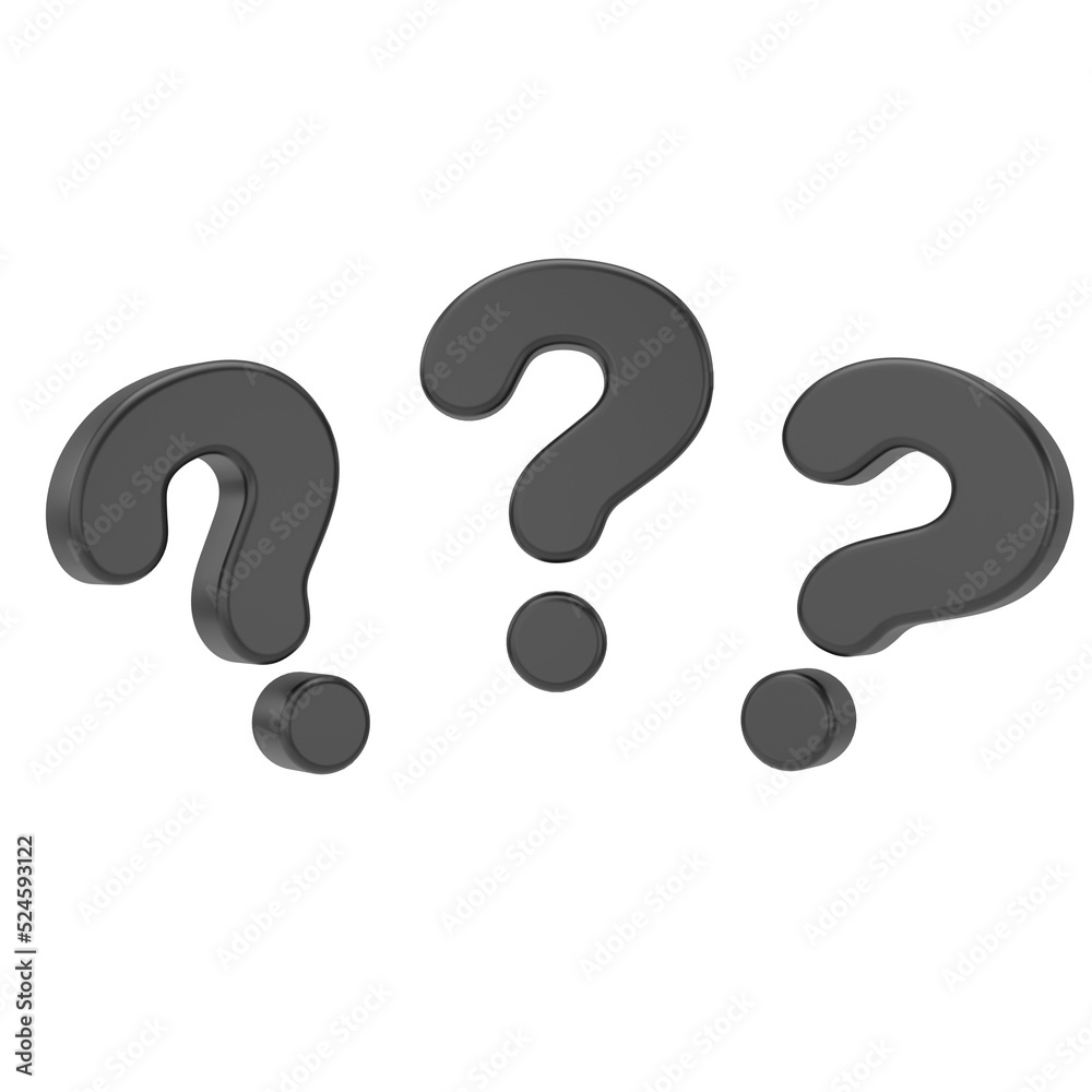 Question mark sign. 3D question mark. Question mark sign. 3D question mark.