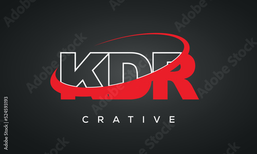 KDR letters typography monogram logo , creative modern logo icon with 360 symbol photo