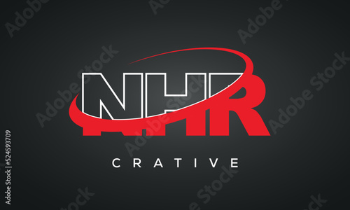 NHR letters typography monogram logo , creative modern logo icon with 360 symbol photo