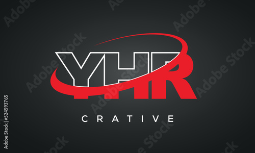 YHR letters typography monogram logo , creative modern logo icon with 360 symbol photo