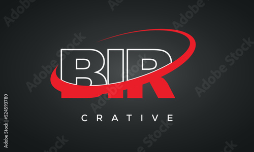 BIR letters typography monogram logo , creative modern logo icon with 360 symbol
