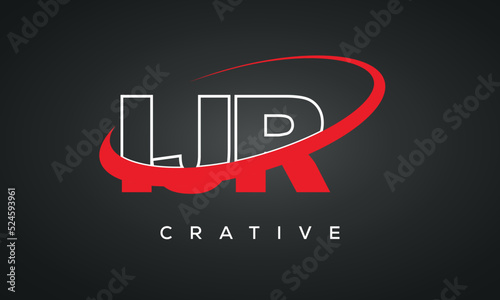 IJR letters typography monogram logo , creative modern logo icon with 360 symbol photo
