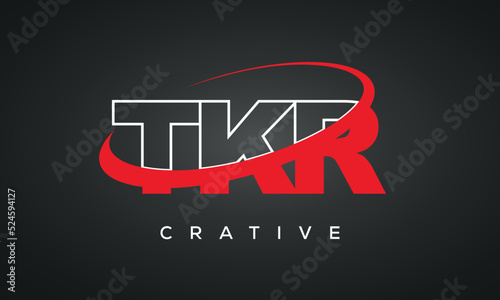 TKR letters typography monogram logo , creative modern logo icon with 360 symbol photo